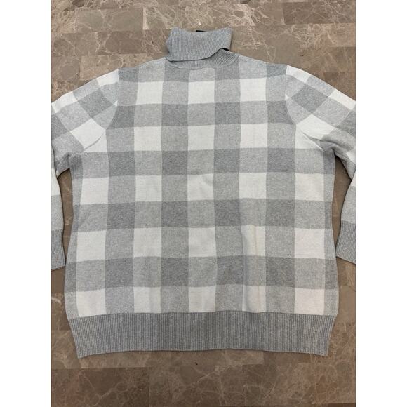 L.L. Bean Cotton Cashmere Sweater Turtleneck Jacquard Buffalo Classic Cozy 3XL - Picture 8 of 12